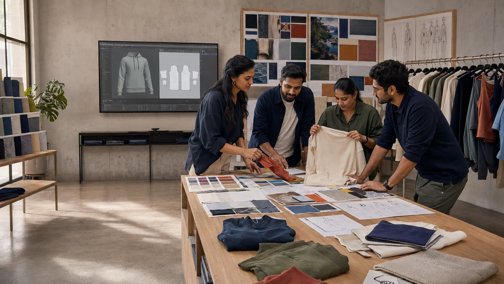 MSi team reviewing apparel development